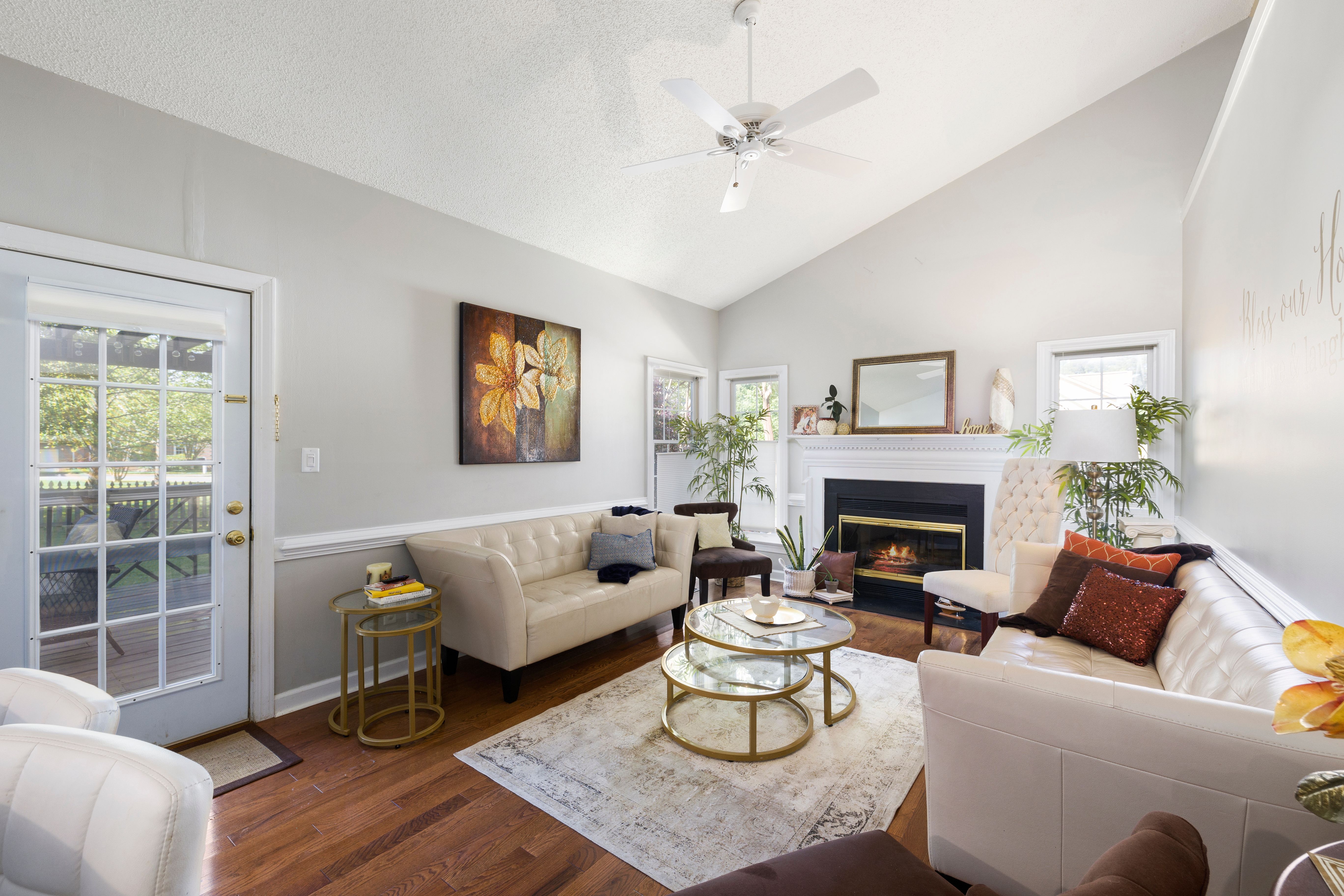 Freshly painted residential interior living room